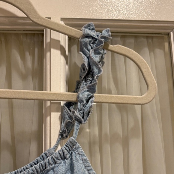 Madewell Blue Ruffle Tank Top - Picture 2 of 5